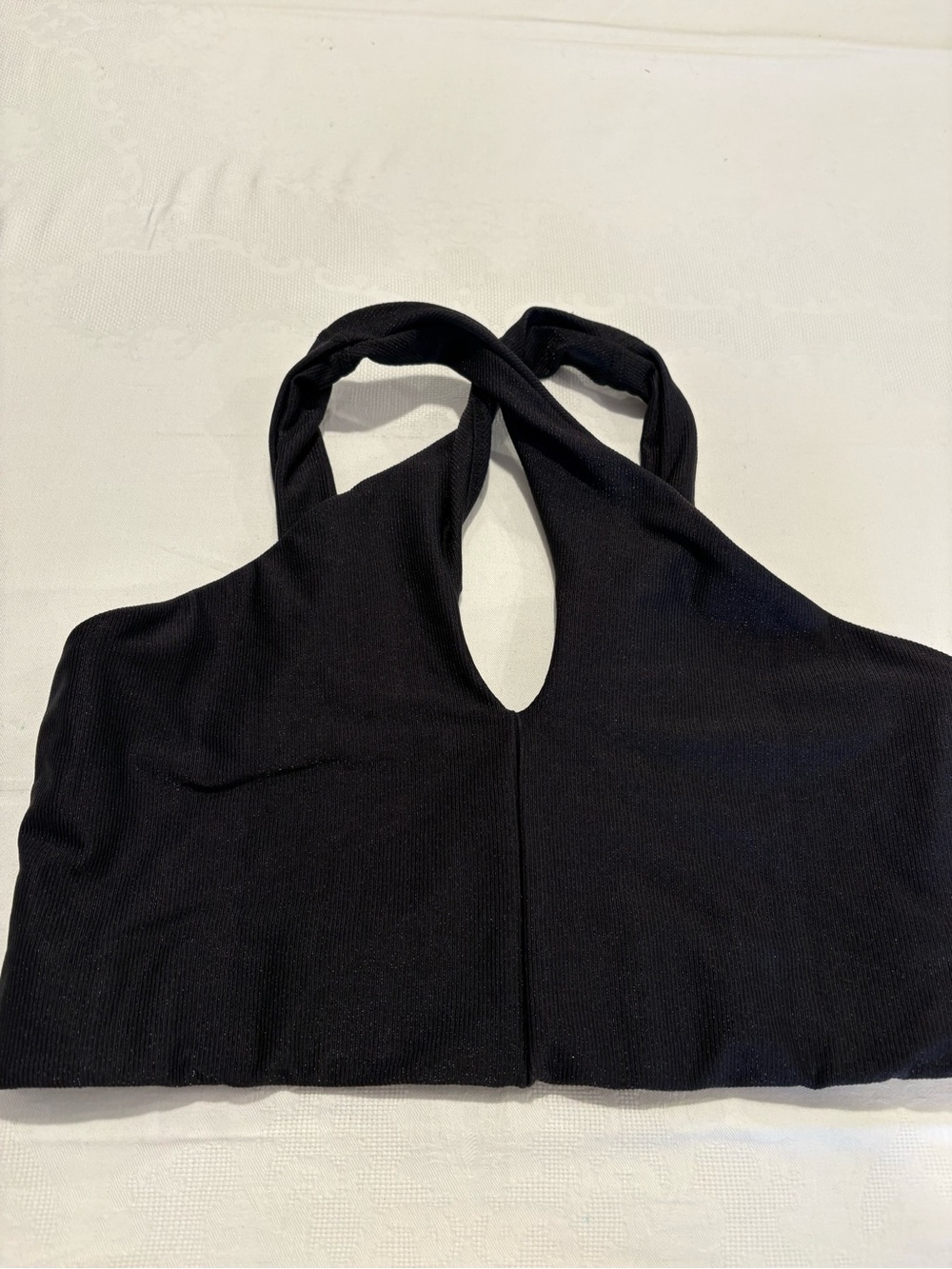 all in motion Black Cropped Halter Sports Bra Tank